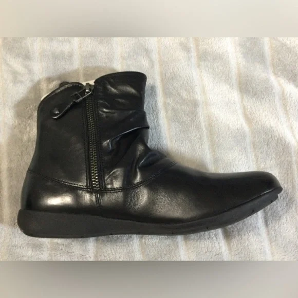Josef Seibel Faye 5 Black Leather Ankle Boot EU 37 US 6 to 6.5 - Picture 10 of 11